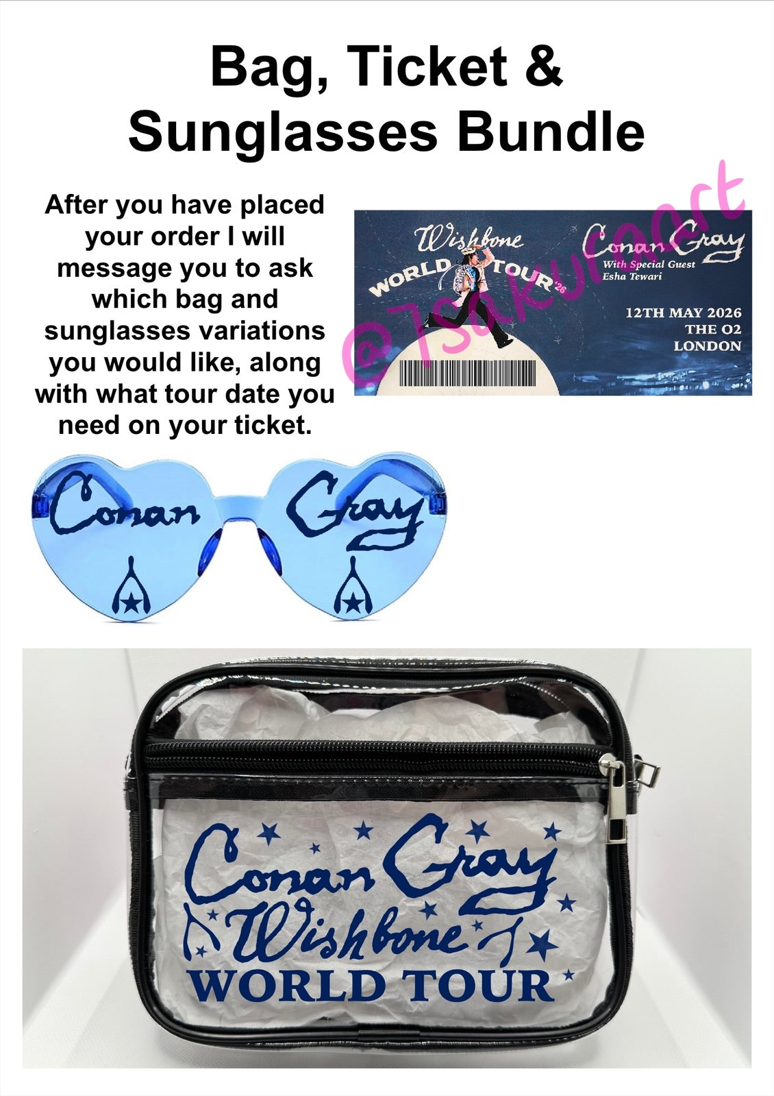 CG 2026 Tour Concert Bag Clear Stadium Approved PVC Concert Crossbody Bag