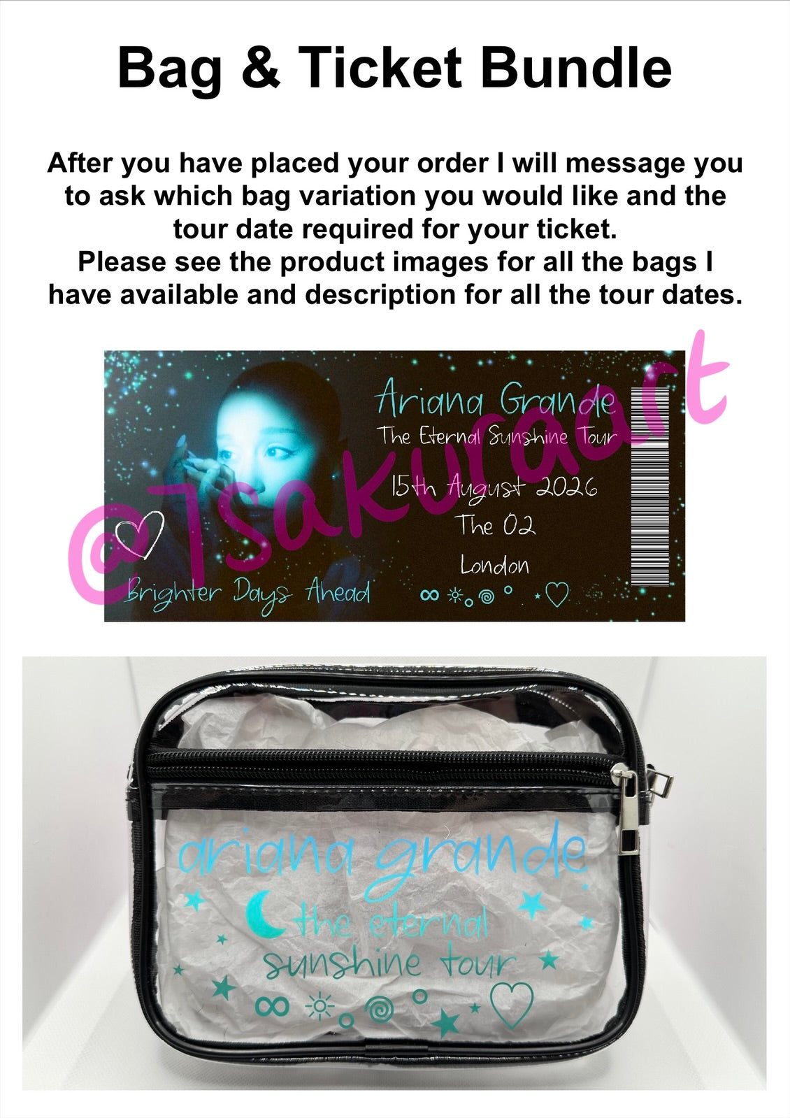 Popstar Tour Concert Bag Clear Stadium Approved PVC Concert Crossbody Bag