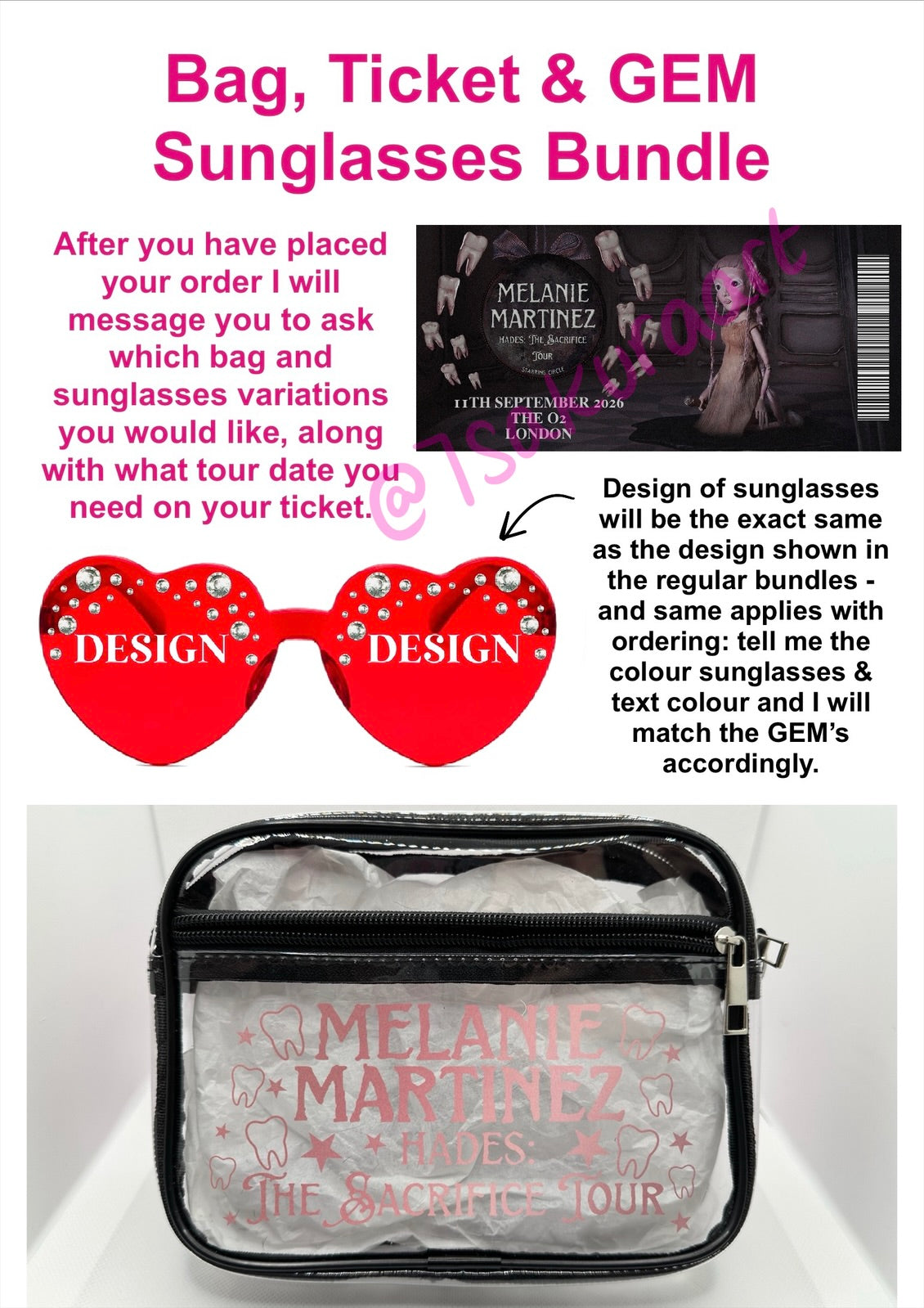 MM 2026 Tour Concert Bag Clear Stadium Approved PVC Concert Crossbody