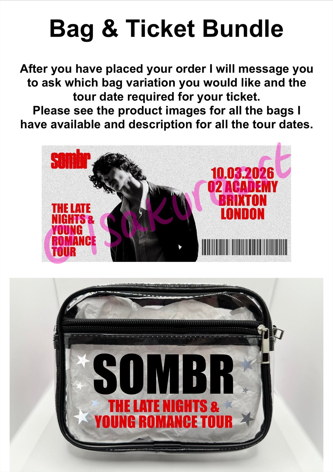 Popstar Tour Concert Bag Clear Stadium Approved PVC Concert Crossbody Bag