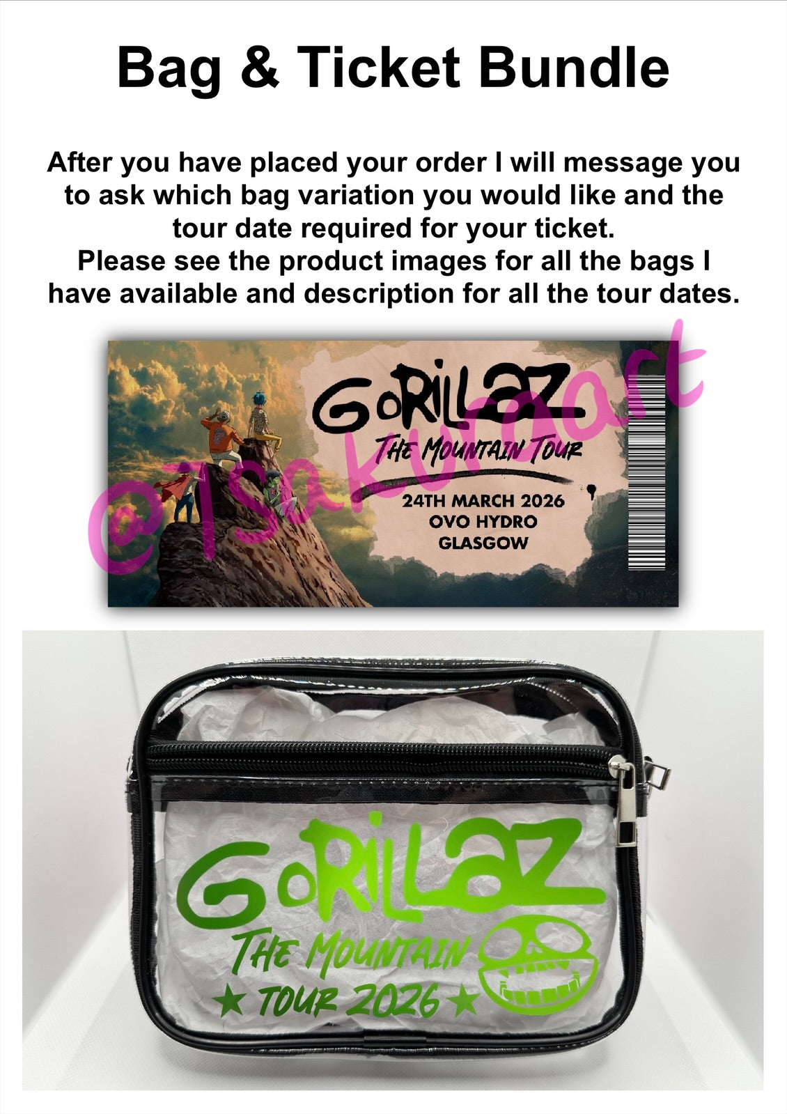 G 2026 Tour Concert Bag Clear Stadium Approved PVC Concert Crossbody Bag