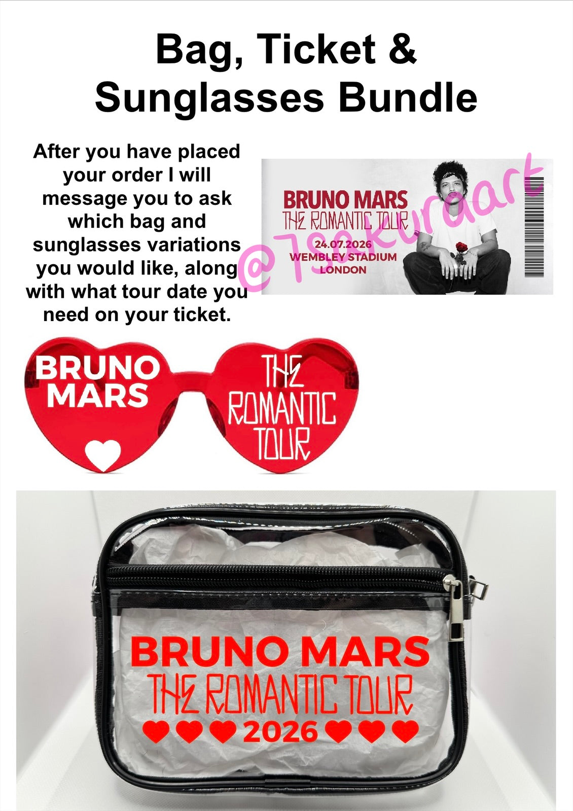 BM 2026 Tour Concert Bag Clear Stadium Approved PVC Concert Crossbody Bag