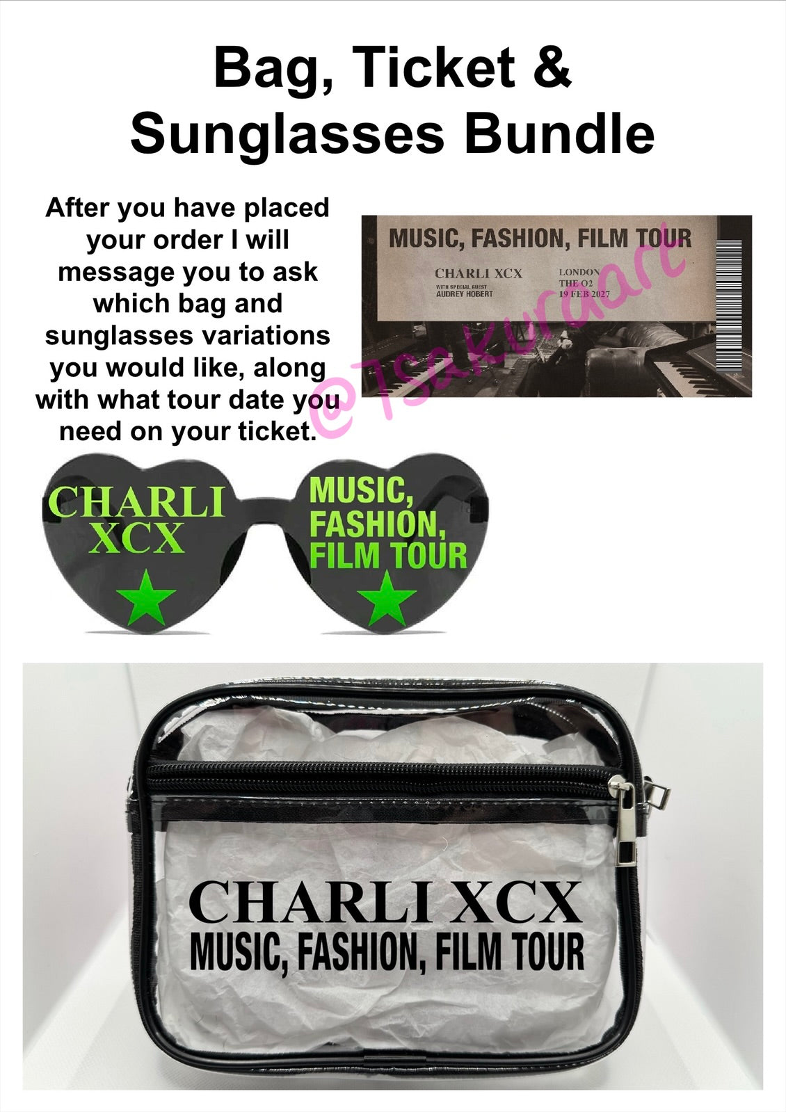 CX 2027 Tour Concert Bag Clear Stadium Approved PVC Concert Crossbody