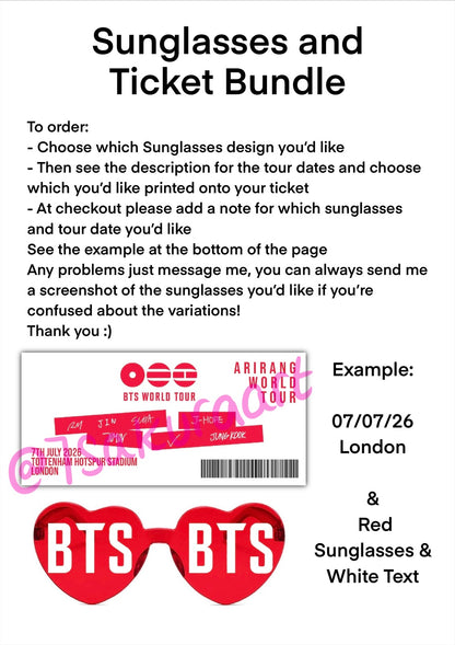 K-Pop Band 2026 Tour Sunglasses