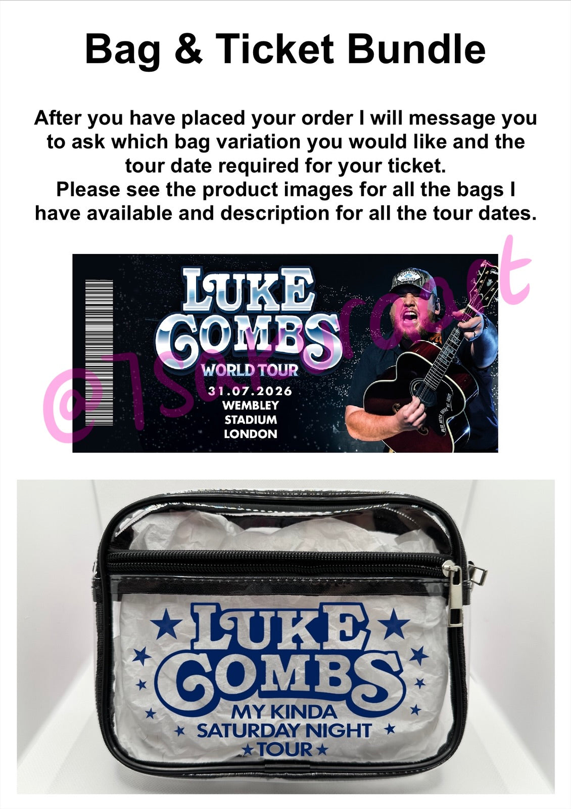 LC 2026 Tour Concert Bag Clear Stadium Approved PVC Concert Crossbody