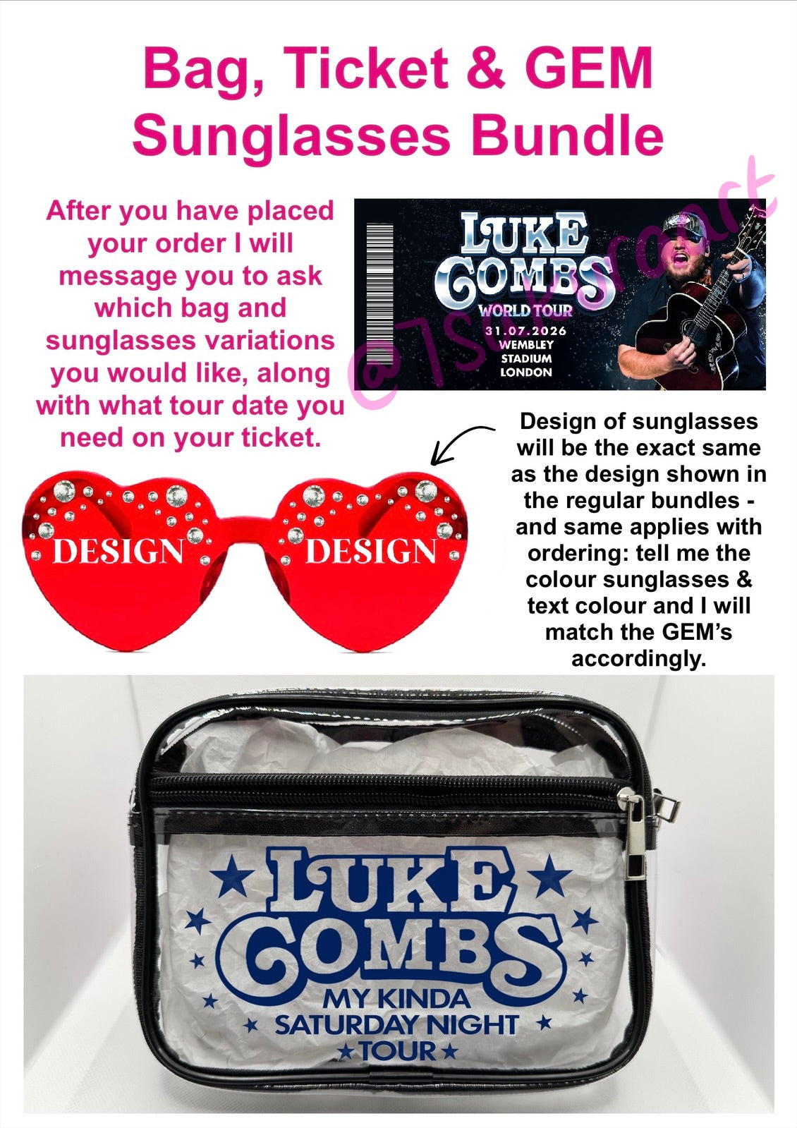 LC 2026 Tour Concert Bag Clear Stadium Approved PVC Concert Crossbody