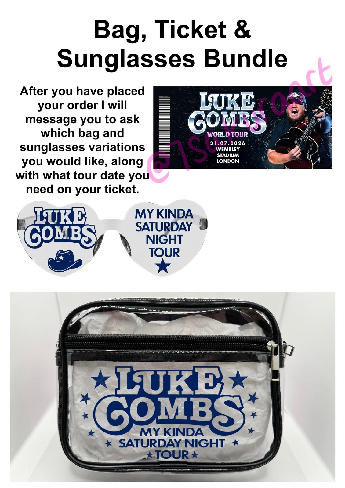 LC 2026 Tour Concert Bag Clear Stadium Approved PVC Concert Crossbody