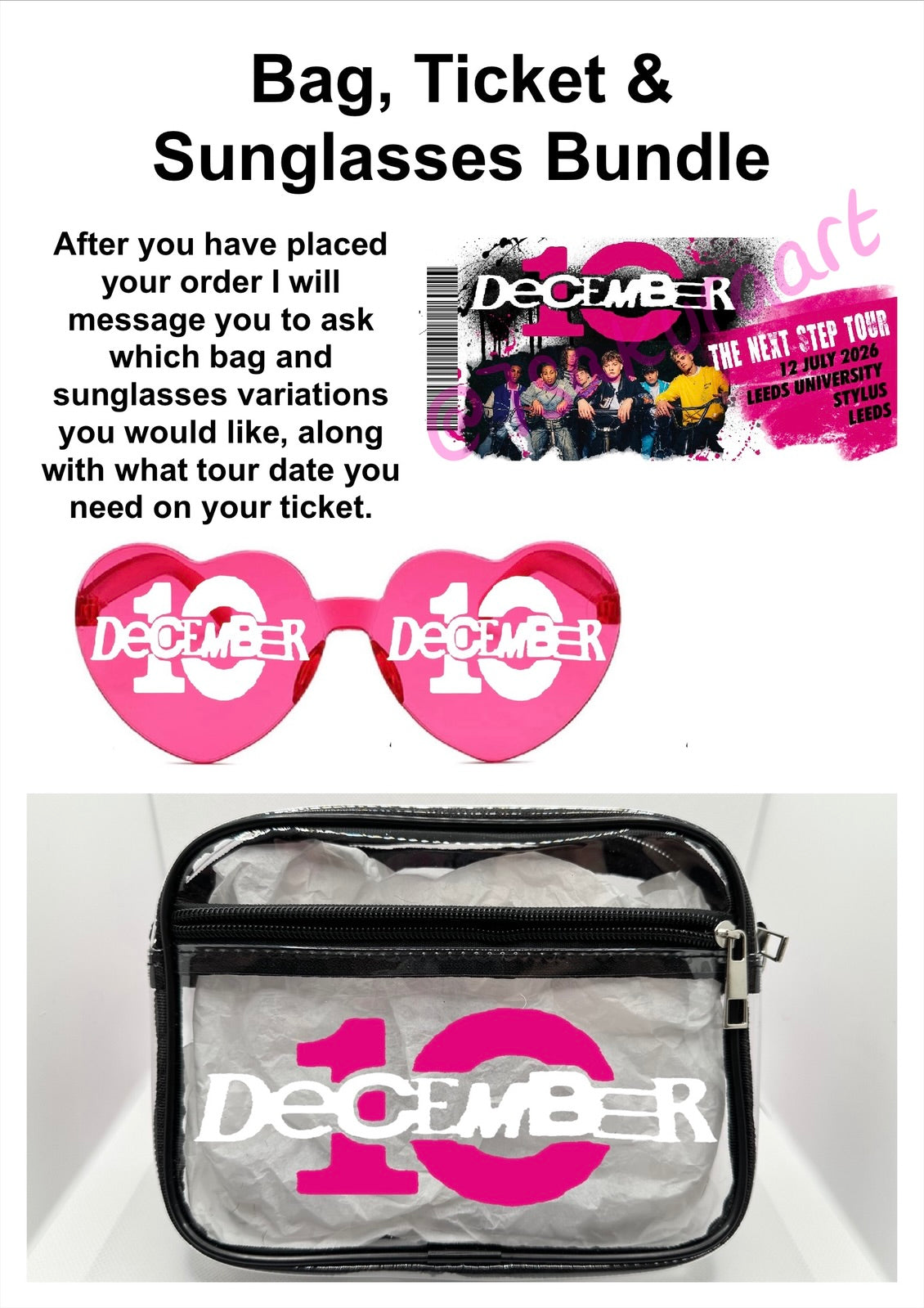 D10 2026 Tour Concert Bag Clear Stadium Approved PVC Concert Crossbody