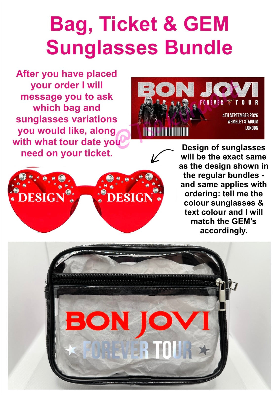 BJV 2026 Tour Concert Bag Clear Stadium Approved PVC Concert Crossbody