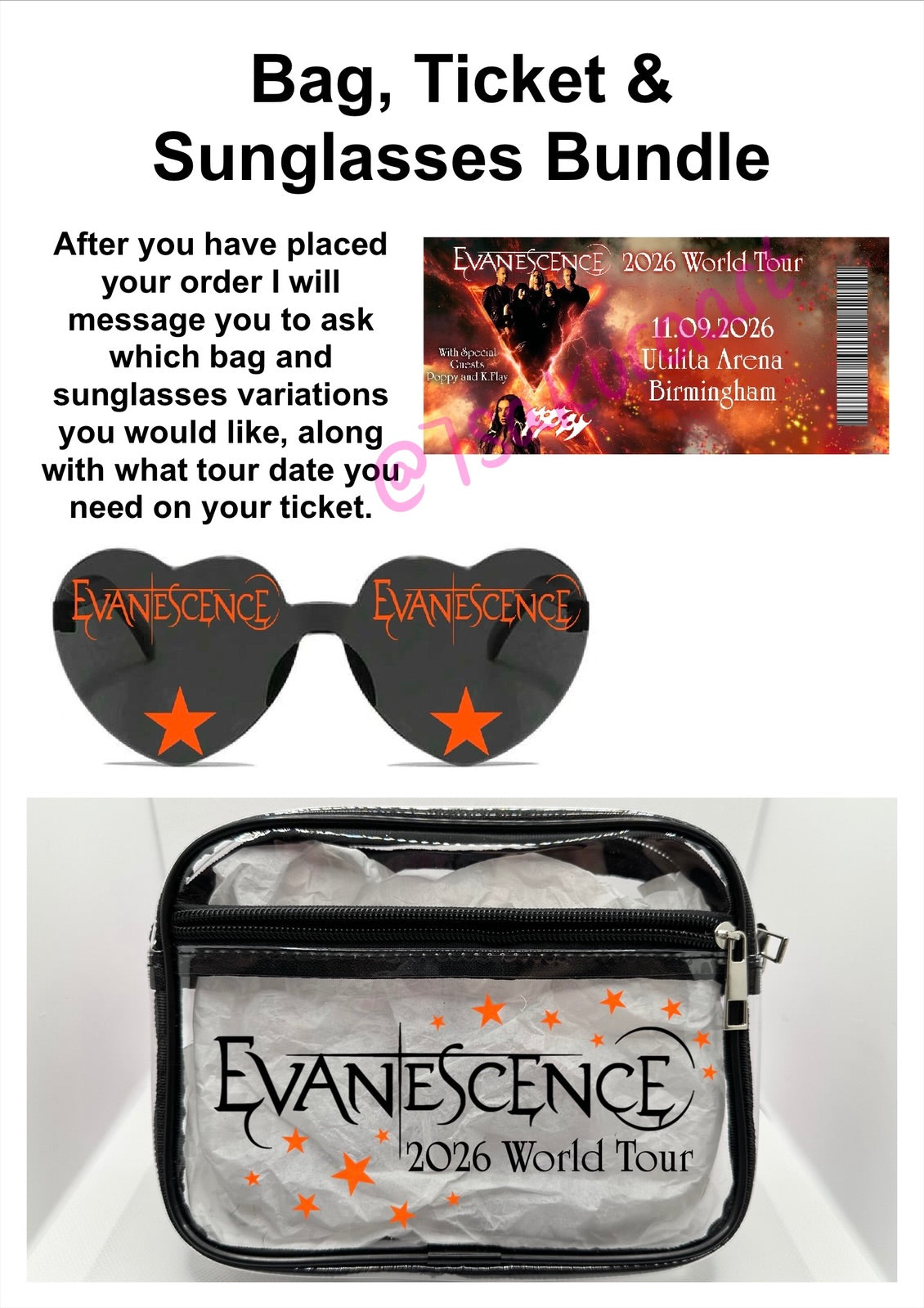 E 2026 Tour Concert Bag Clear Stadium Approved PVC Concert Crossbody