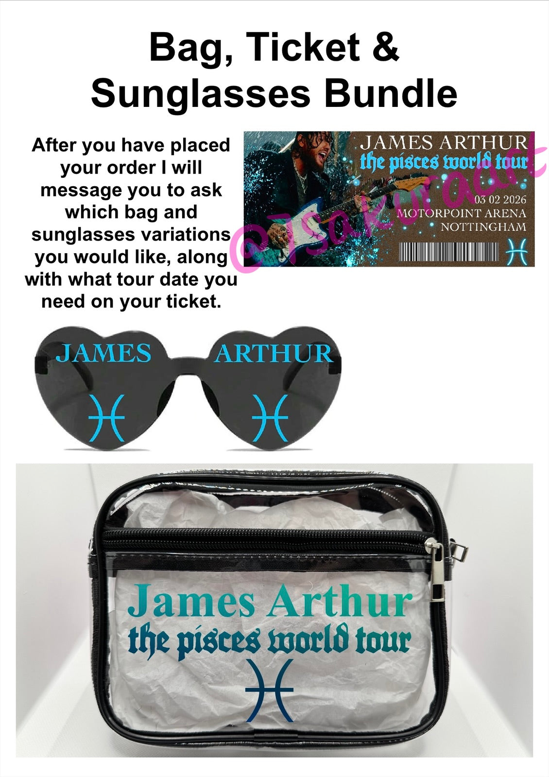 JA 2026 Tour Concert Bag Clear Stadium Approved PVC Concert Crossbody Bag