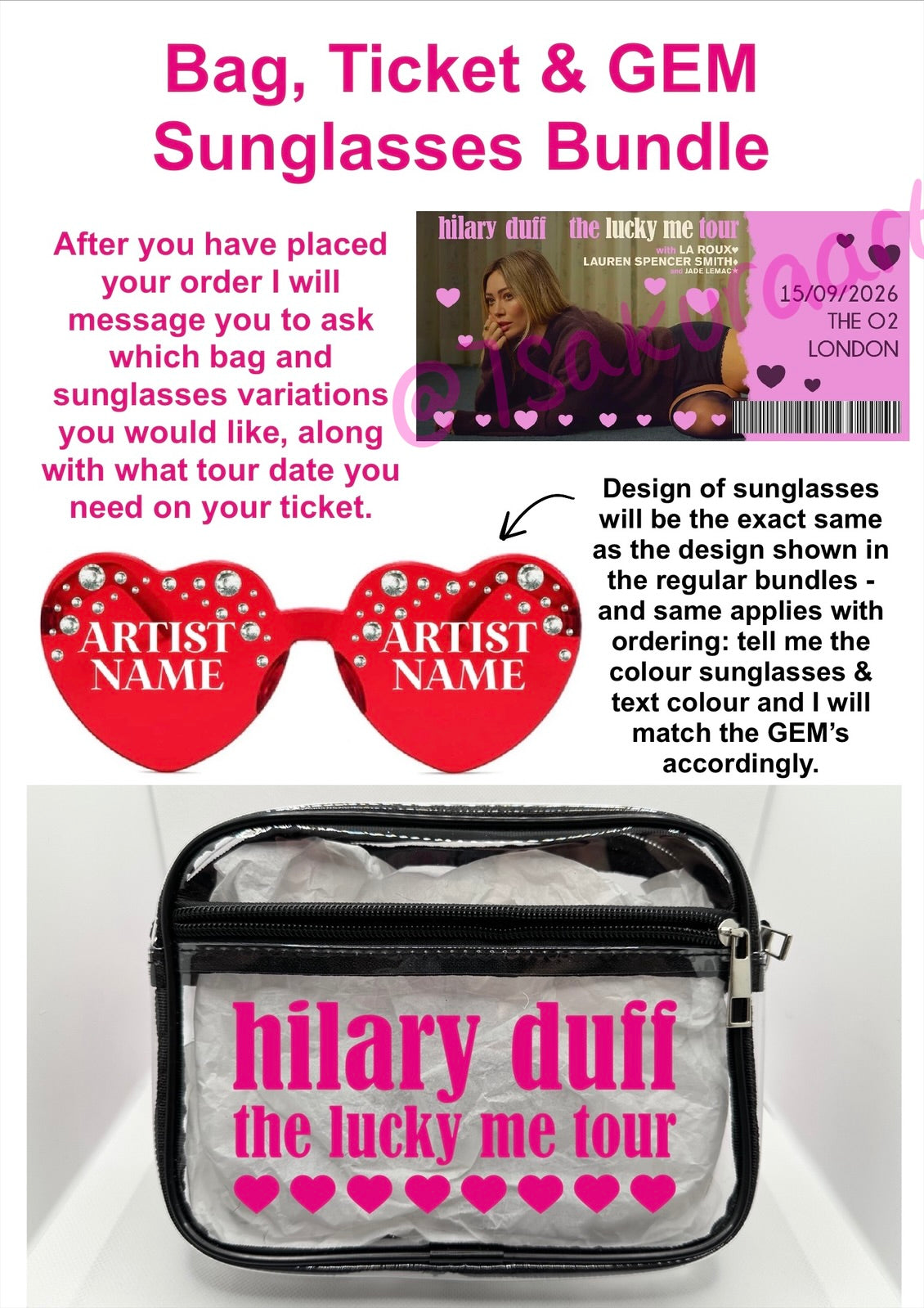 HD 2026 Tour Concert Bag Clear Stadium Approved PVC Concert Crossbody