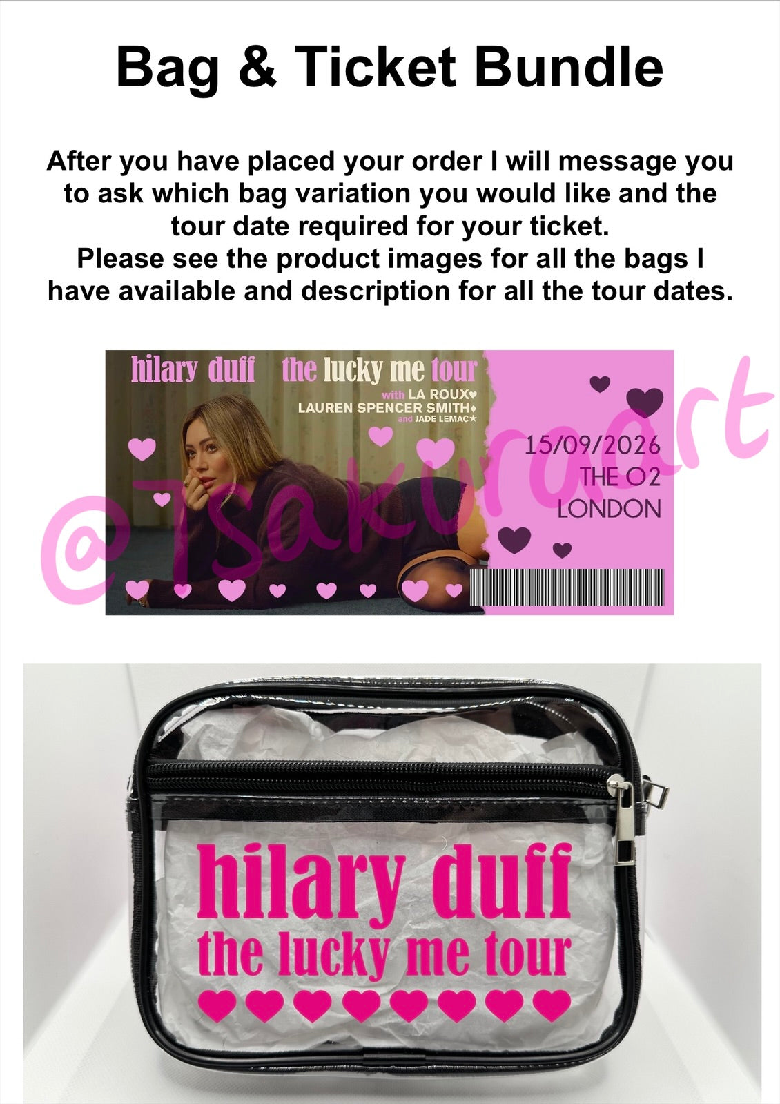 HD 2026 Tour Concert Bag Clear Stadium Approved PVC Concert Crossbody