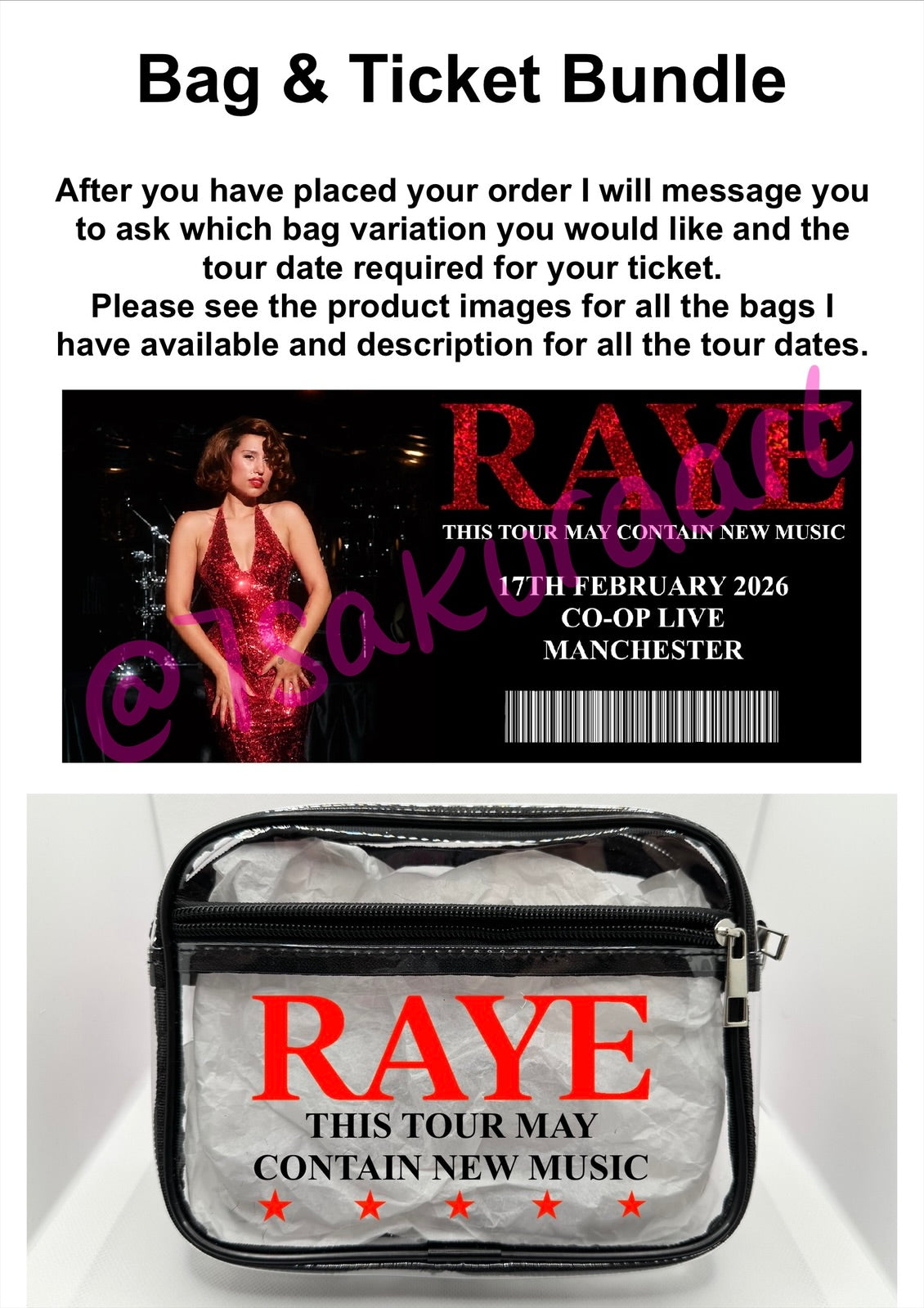 R Tour Concert Bag Clear Stadium Approved PVC Concert Crossbody Bag