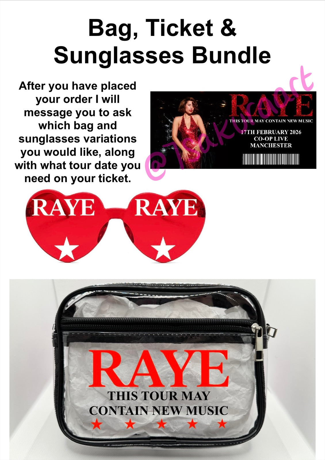 R Tour Concert Bag Clear Stadium Approved PVC Concert Crossbody Bag