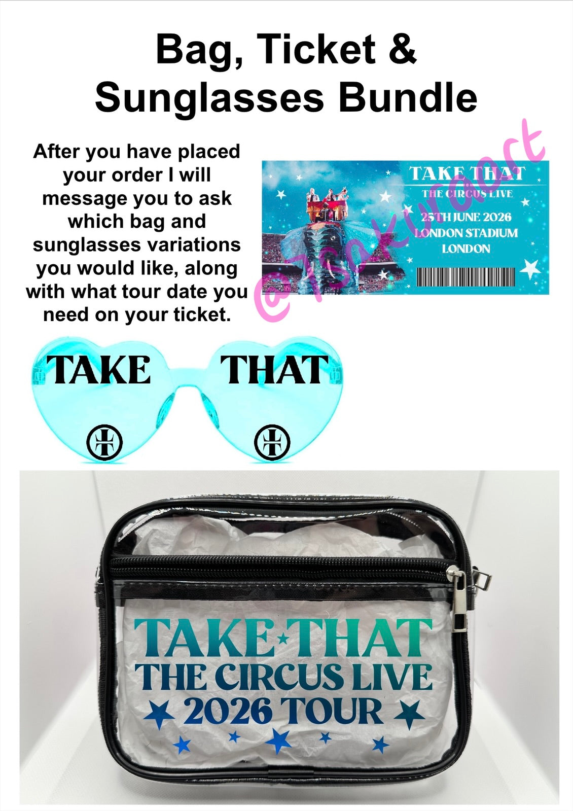 TT 2026 Tour Concert Bag Clear Stadium Approved PVC Concert Crossbody Bag