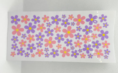 Flower Designs - inspired Glass Tumbler with Straw