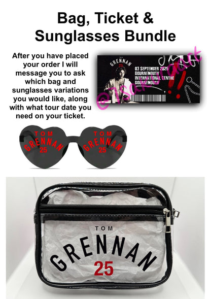 TG 25 Tour Concert Bag, Clear Stadium Approved PVC Concert Crossbody Bag