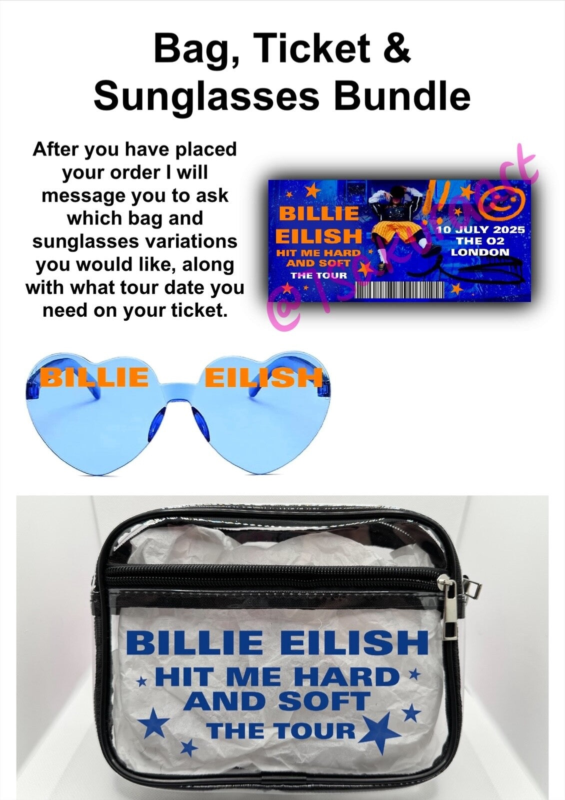 Popstar Tour Concert Bag, Clear Stadium Approved PVC Concert Crossbody Bag