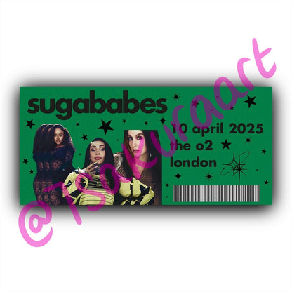 Sugababes 2025 Tour Souvenir Tickets