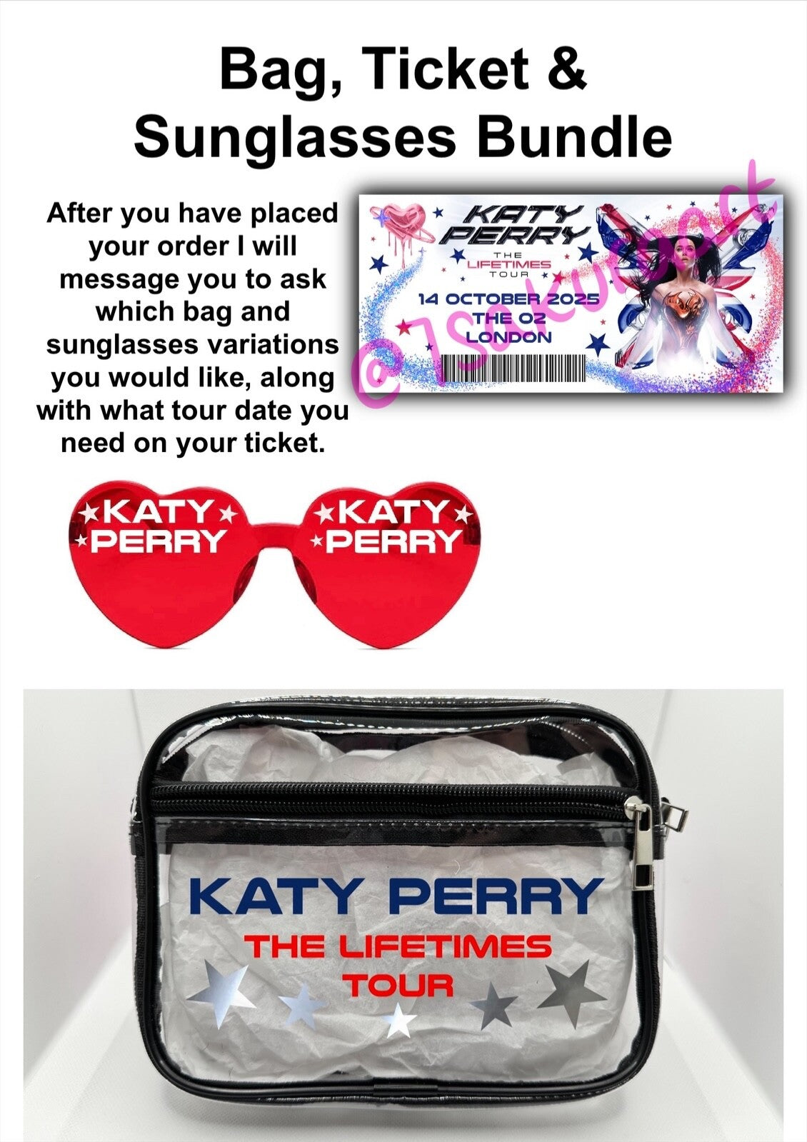 Lifetimes Concert Bag, Clear Stadium Approved PVC Concert Crossbody Bag (Copy)