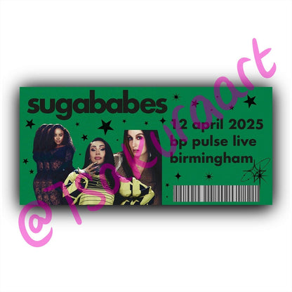 Sugababes 2025 Tour Souvenir Tickets