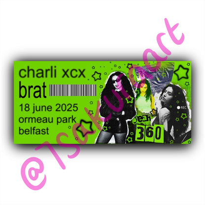 Iconic Green and Black 2025 Tour Souvenir Tickets