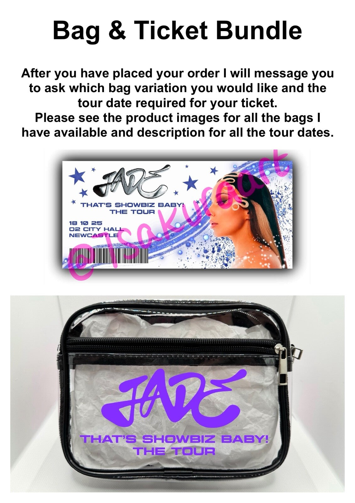 Popstar Concert Bag Clear Stadium Approved PVC Concert Crossbody Bag