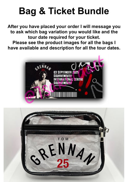 TG 25 Tour Concert Bag, Clear Stadium Approved PVC Concert Crossbody Bag