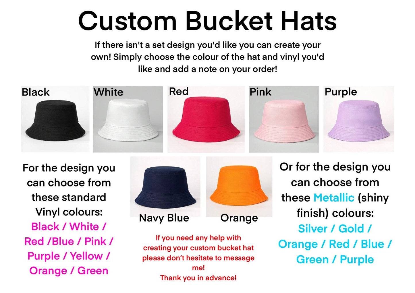 S inspired Bucket Hats