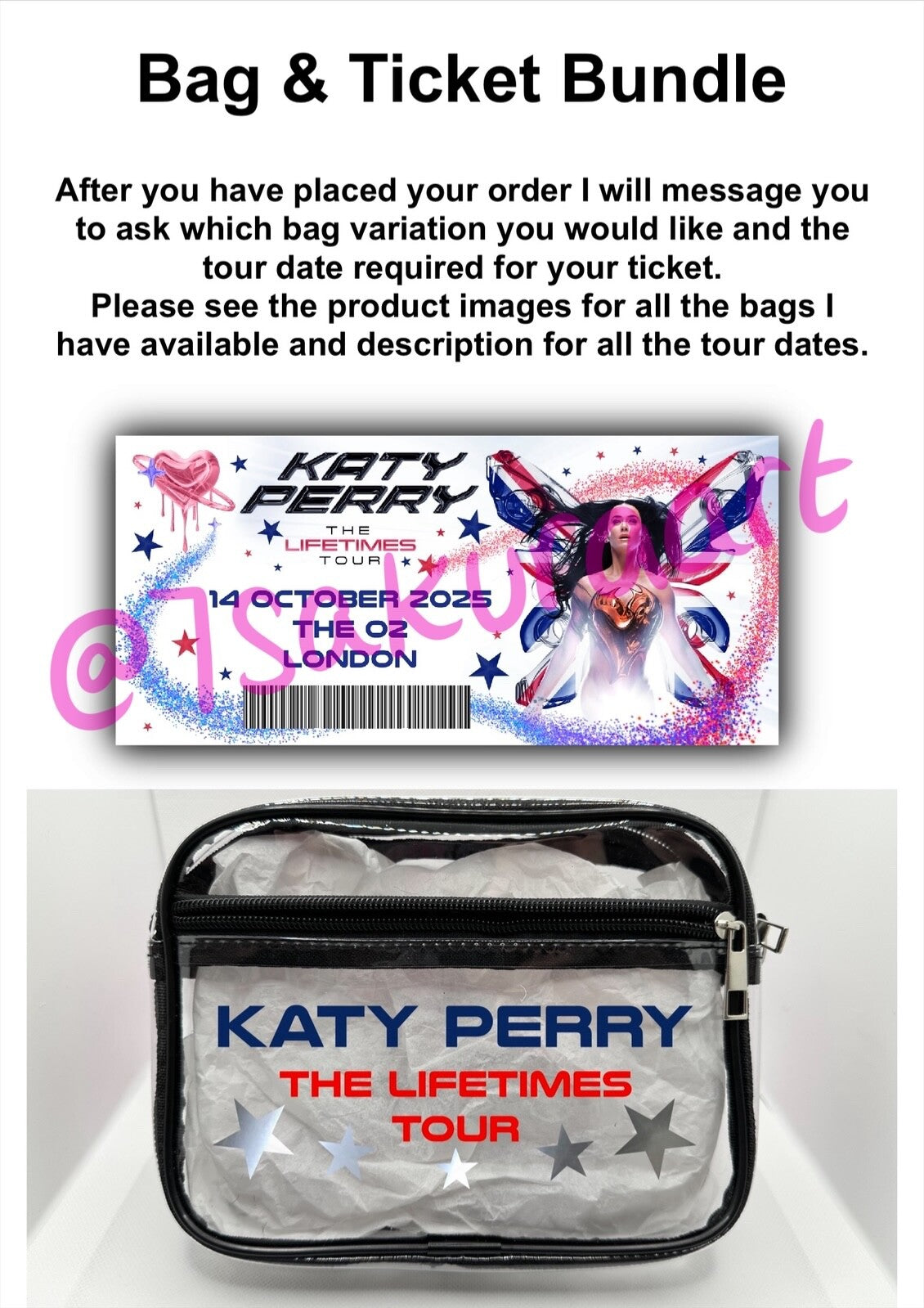 Lifetimes Concert Bag, Clear Stadium Approved PVC Concert Crossbody Bag (Copy)