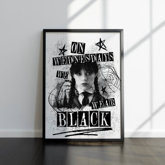 DISCOUNTED A4 Goth Girl We Wear Black Poster